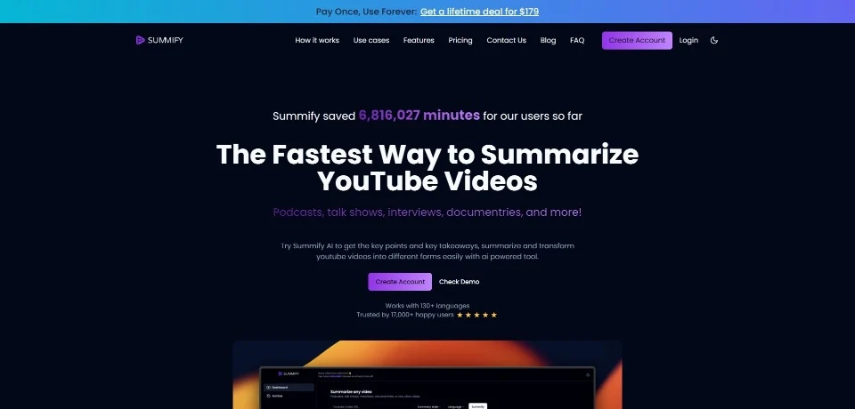 Summify landing page