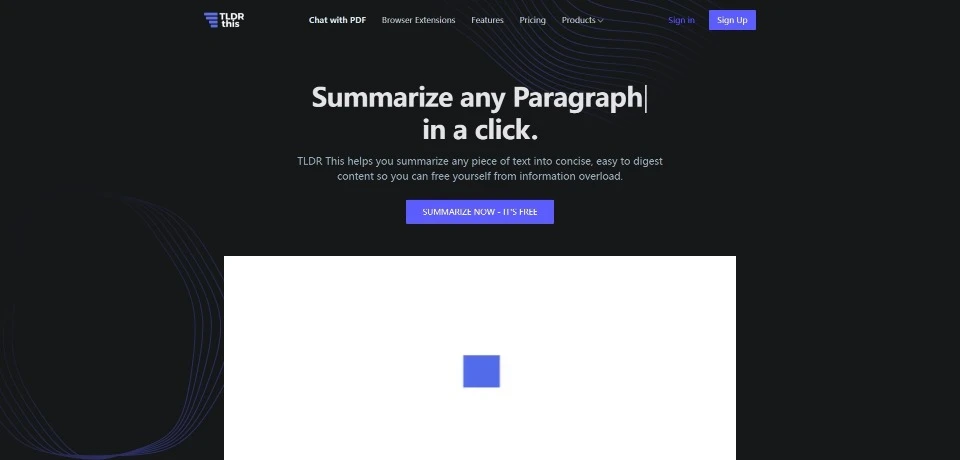 TLDR This landing page