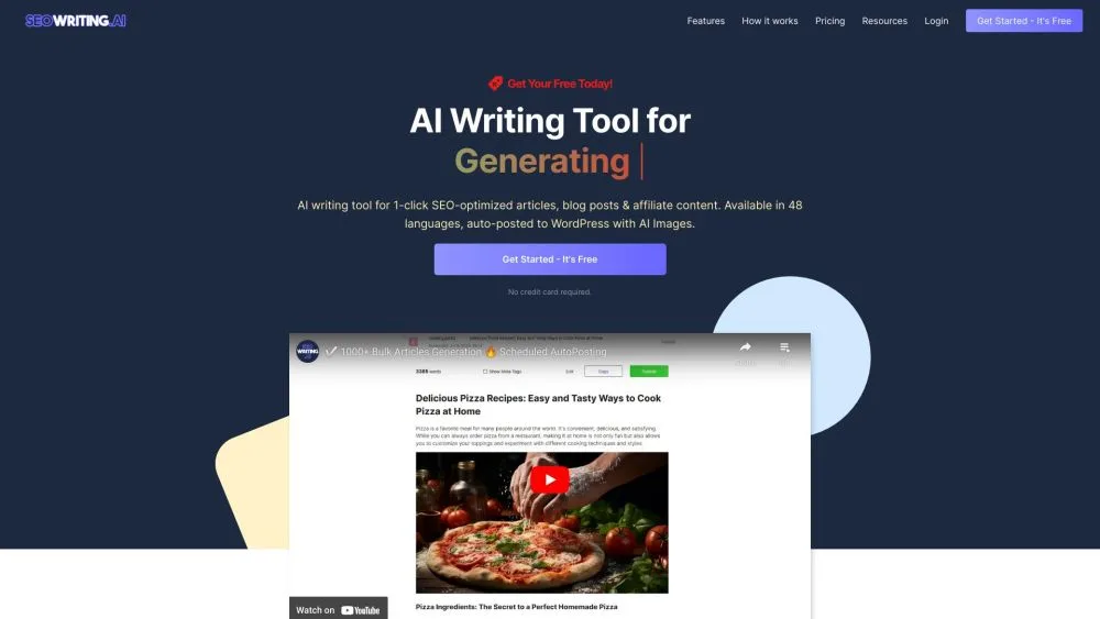 SEOWriting landing page