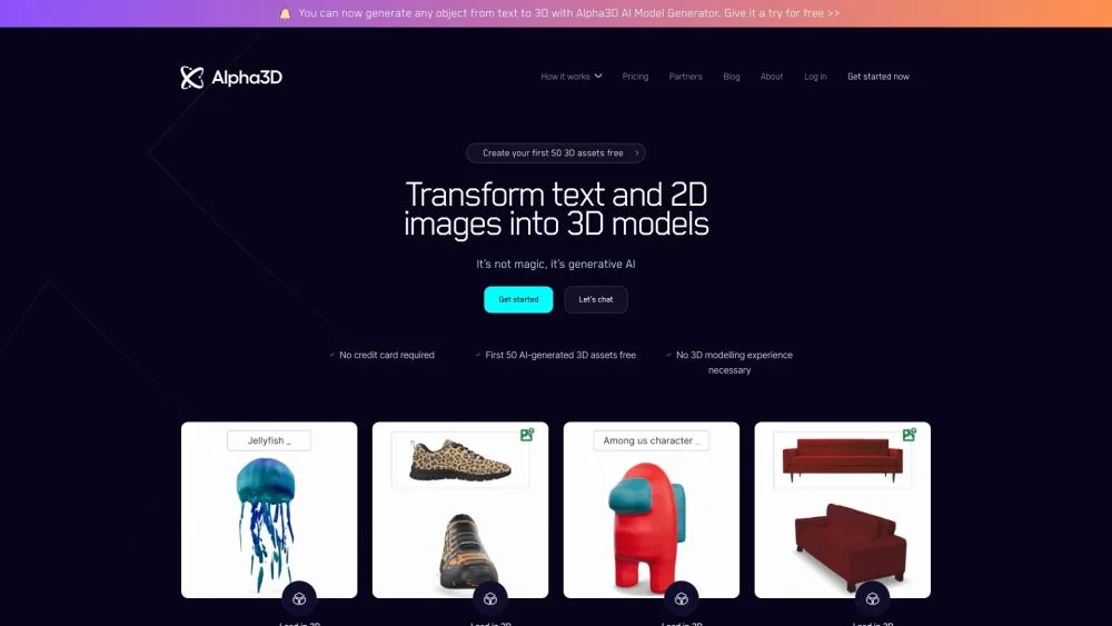 Alpha3D landing page