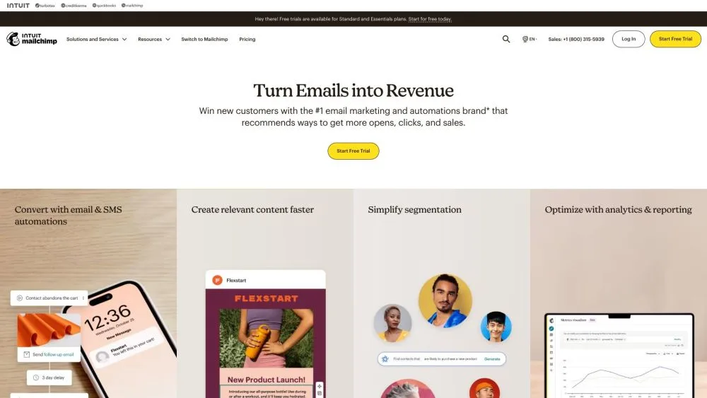 Mailchimp landing page