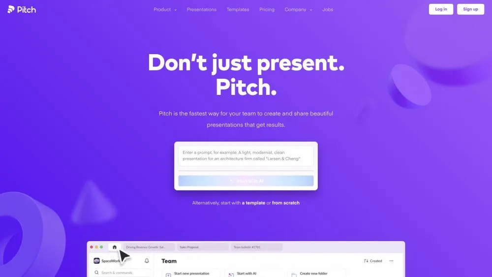 Pitch landing page