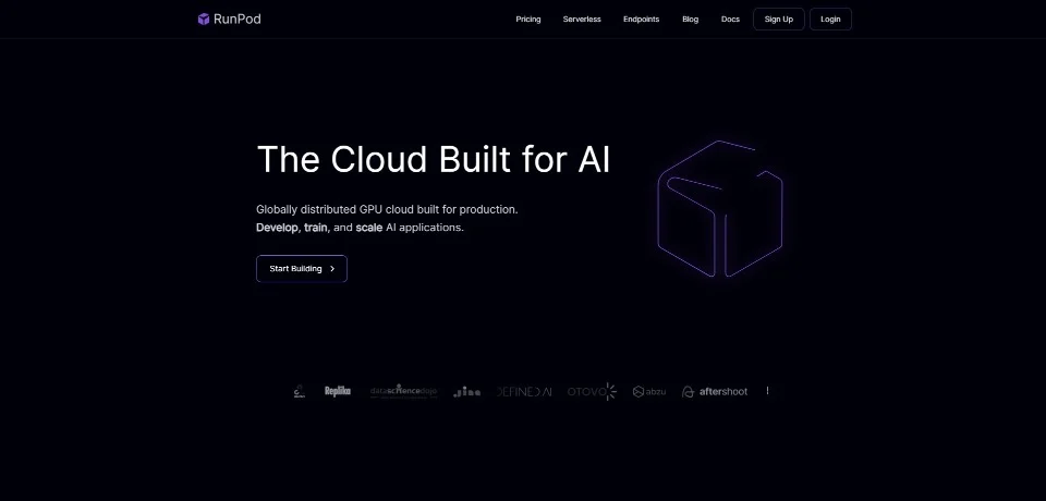 RunPod landing page