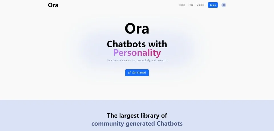 Ora landing page