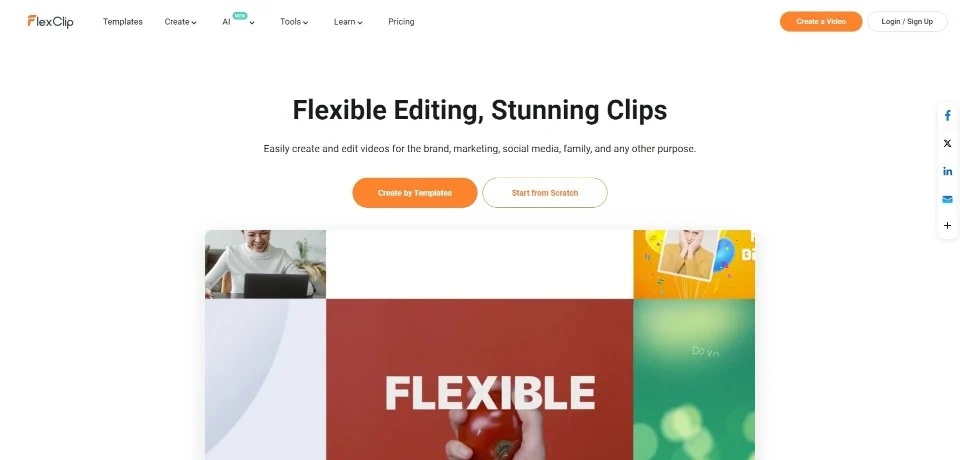 FlexClip landing page