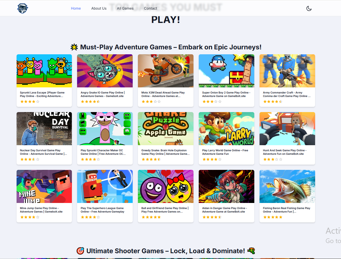 Online GameHub Platform