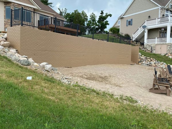 Before: Lakefront Retaining Wall - White Finish