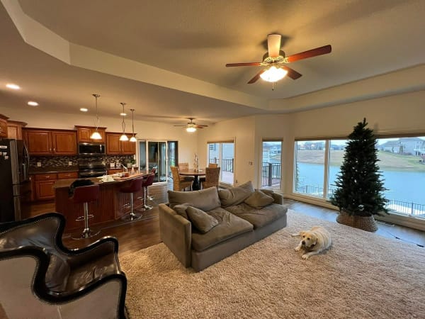 After: Lake House Living Space