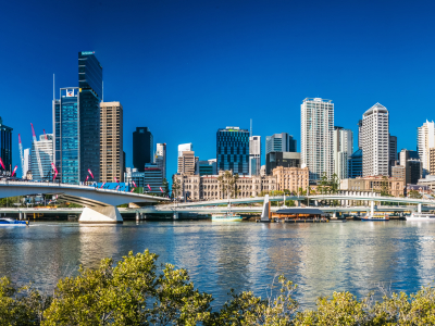 panoramaudsigt over Brisbane, i Queensland, Australien