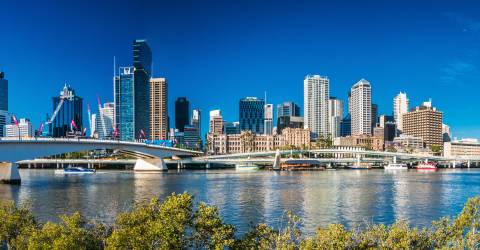 panoramaudsigt over Brisbane, i Queensland, Australien