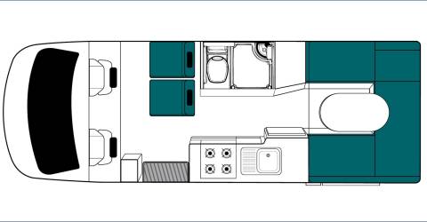 casade gulvplan dag autocamper new zealand motorhome
