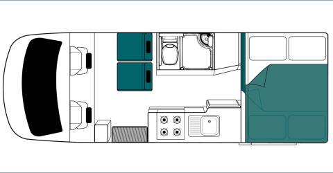 casade gulvplan nat autocamper new zealand motorhome