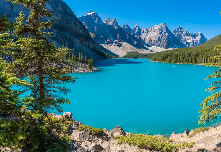 Sjön moraine lake kanada