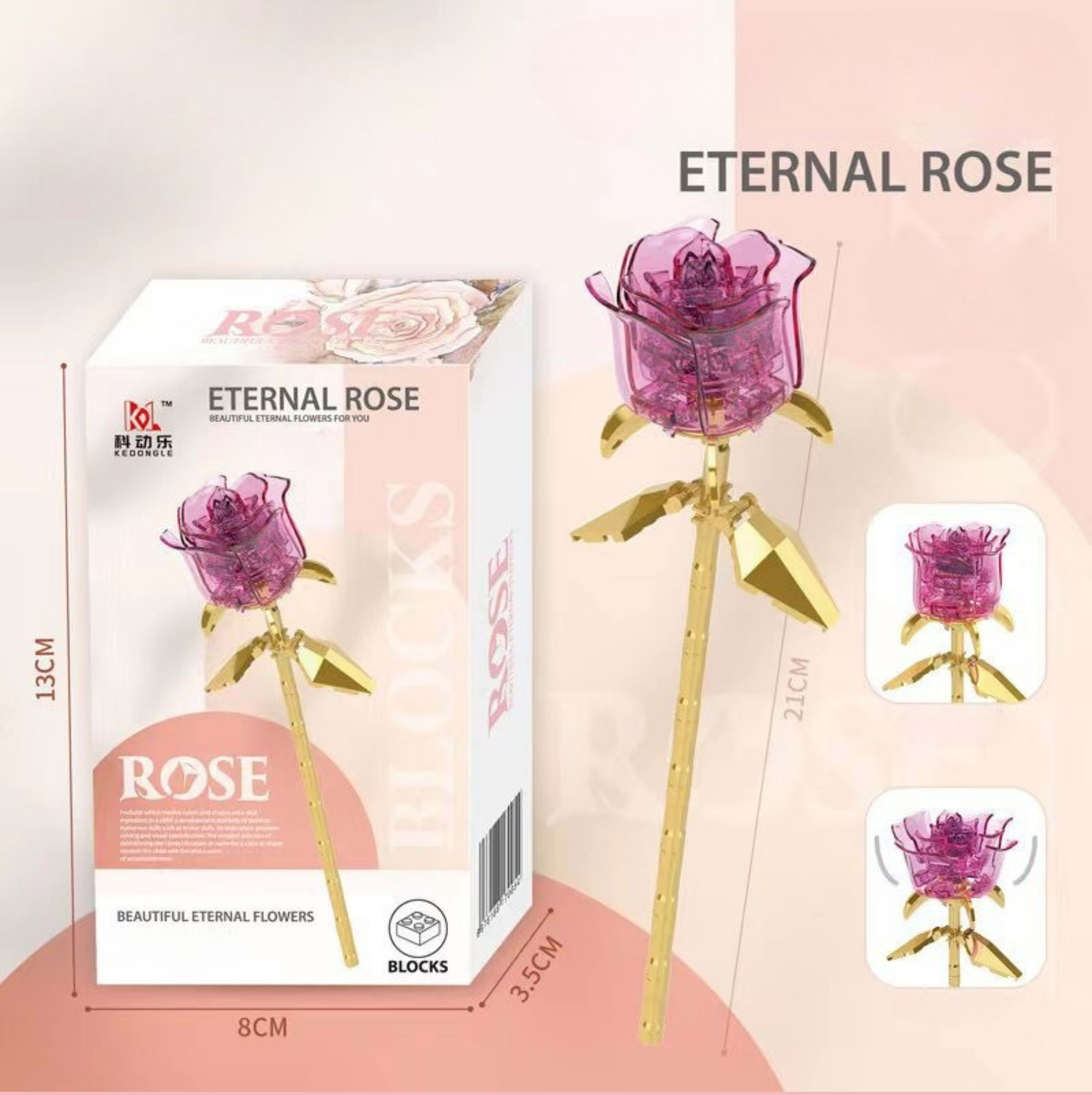 Eternal Transparent Purple Rose