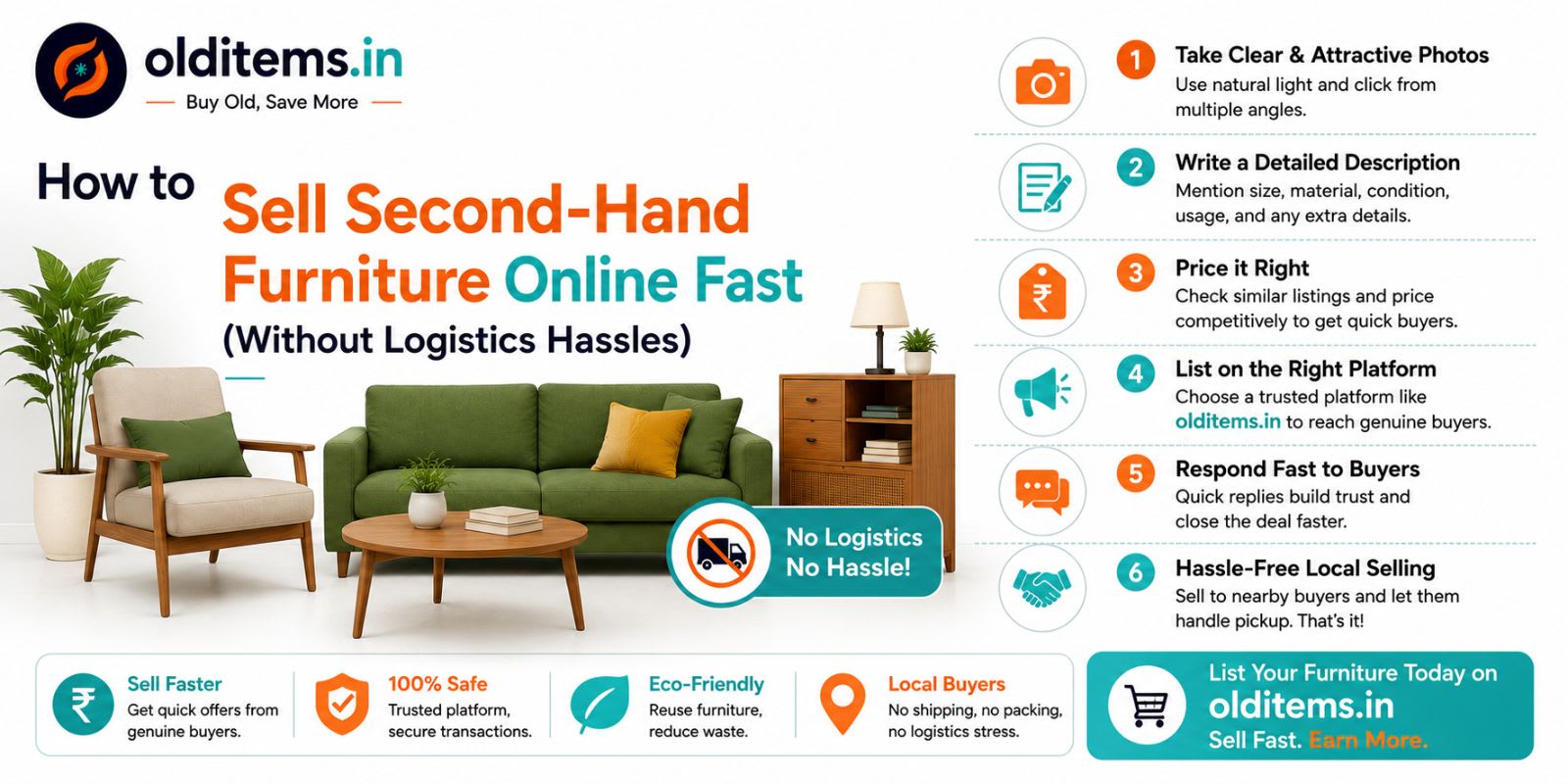 How to Sell Second-Hand Furniture Online Fast (Without Logistics Hassles)