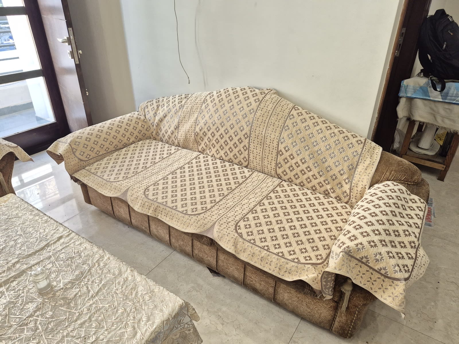 7-Seater Comfortable Brown Sofa Set - Image 1