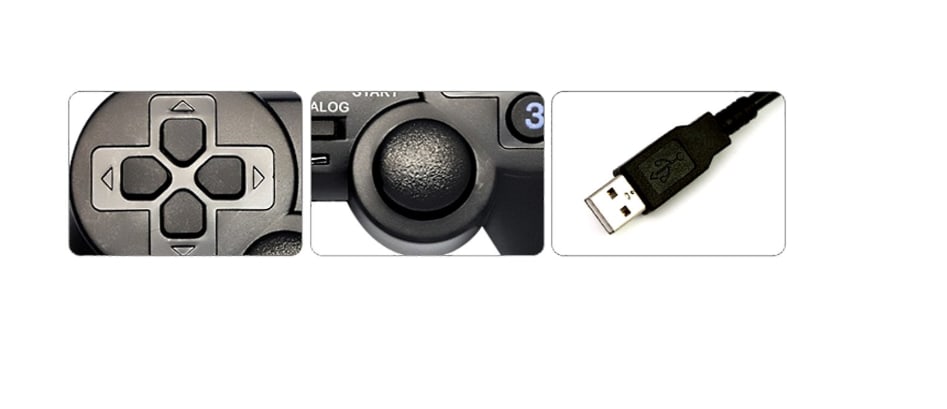 PS3 conrtroller Enter Usb Game Pad With Vibration E-Gpv, PC, Gamepad - Thumbnail 2
