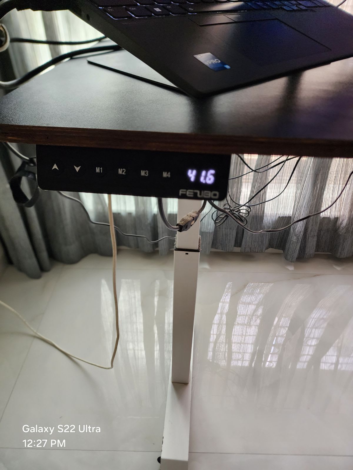 Monitor, Dual monitor stand and Height adjustable desk - Image 1