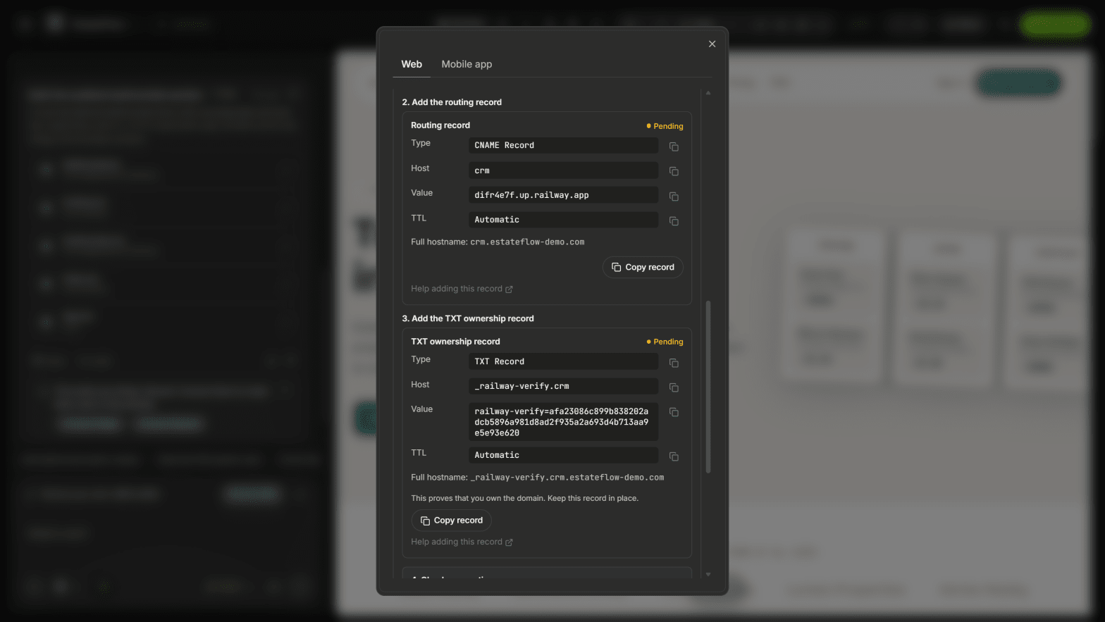 DNS-Einträge in condoo.Vibe