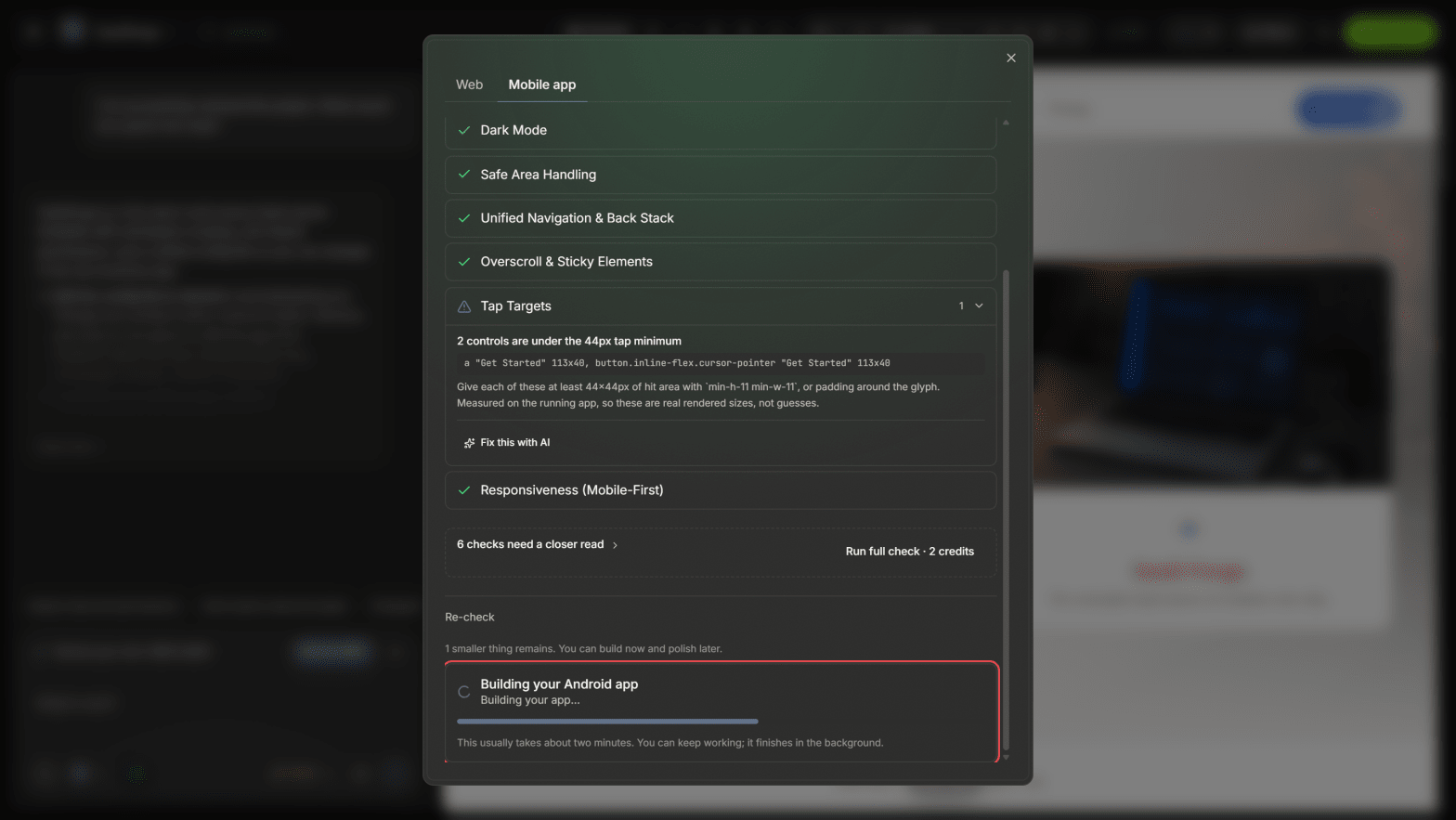 Mobiler App-Build in condoo.Vibe läuft