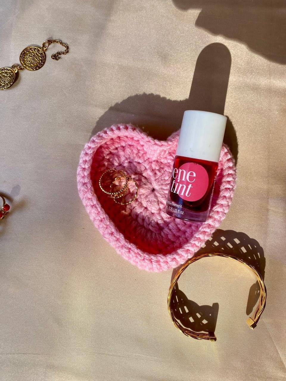 Crochet Heart Trinket Dish
