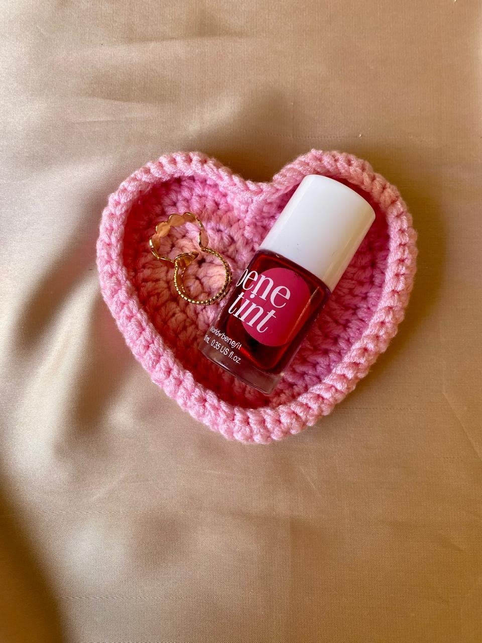 Crochet Heart Trinket Dish