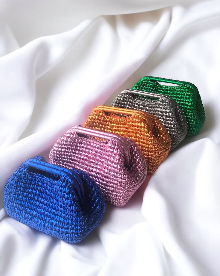 Hand made crochet clutch