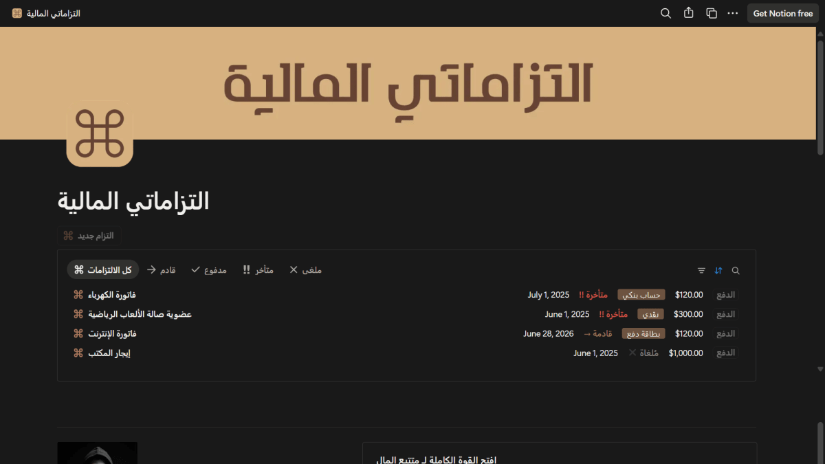 التزاماتي المالية