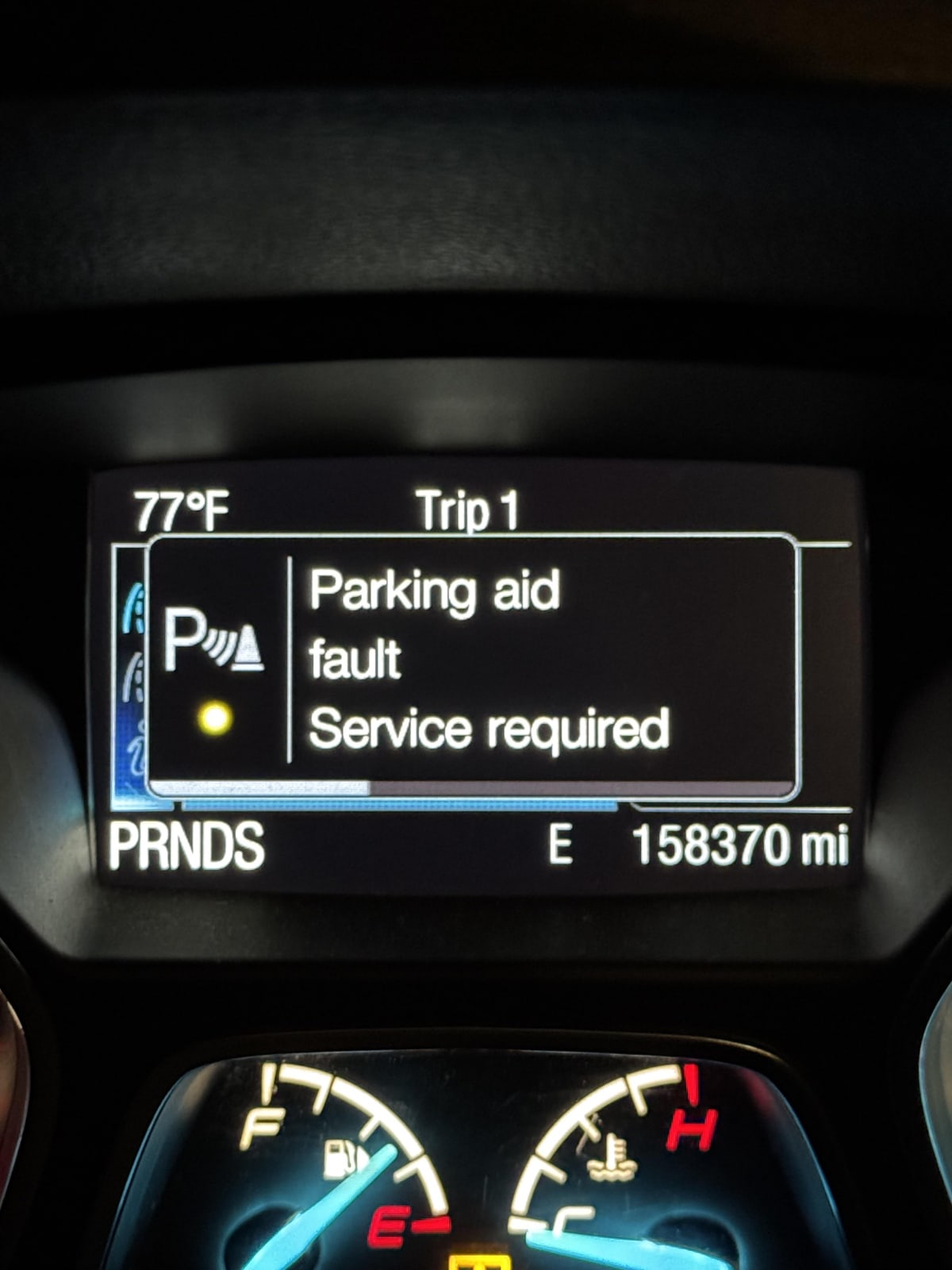parking aid fault service required
