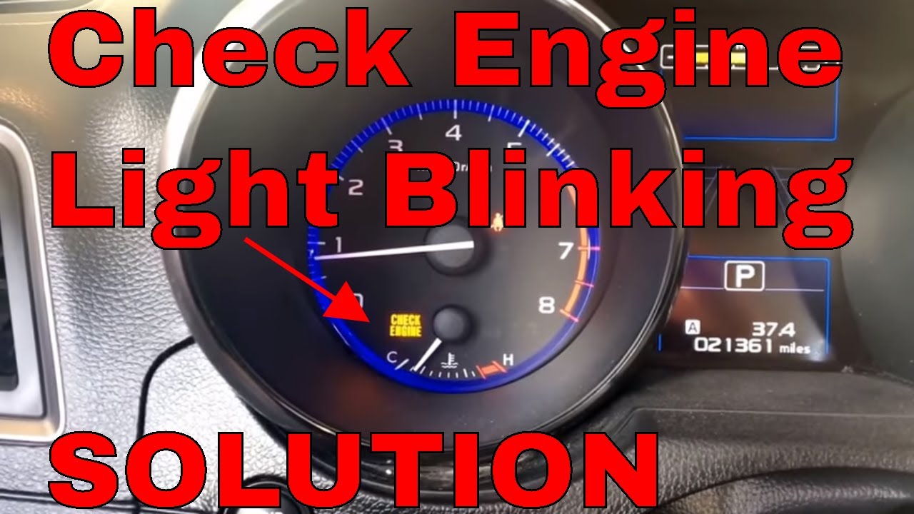 subaru check engine light blinking