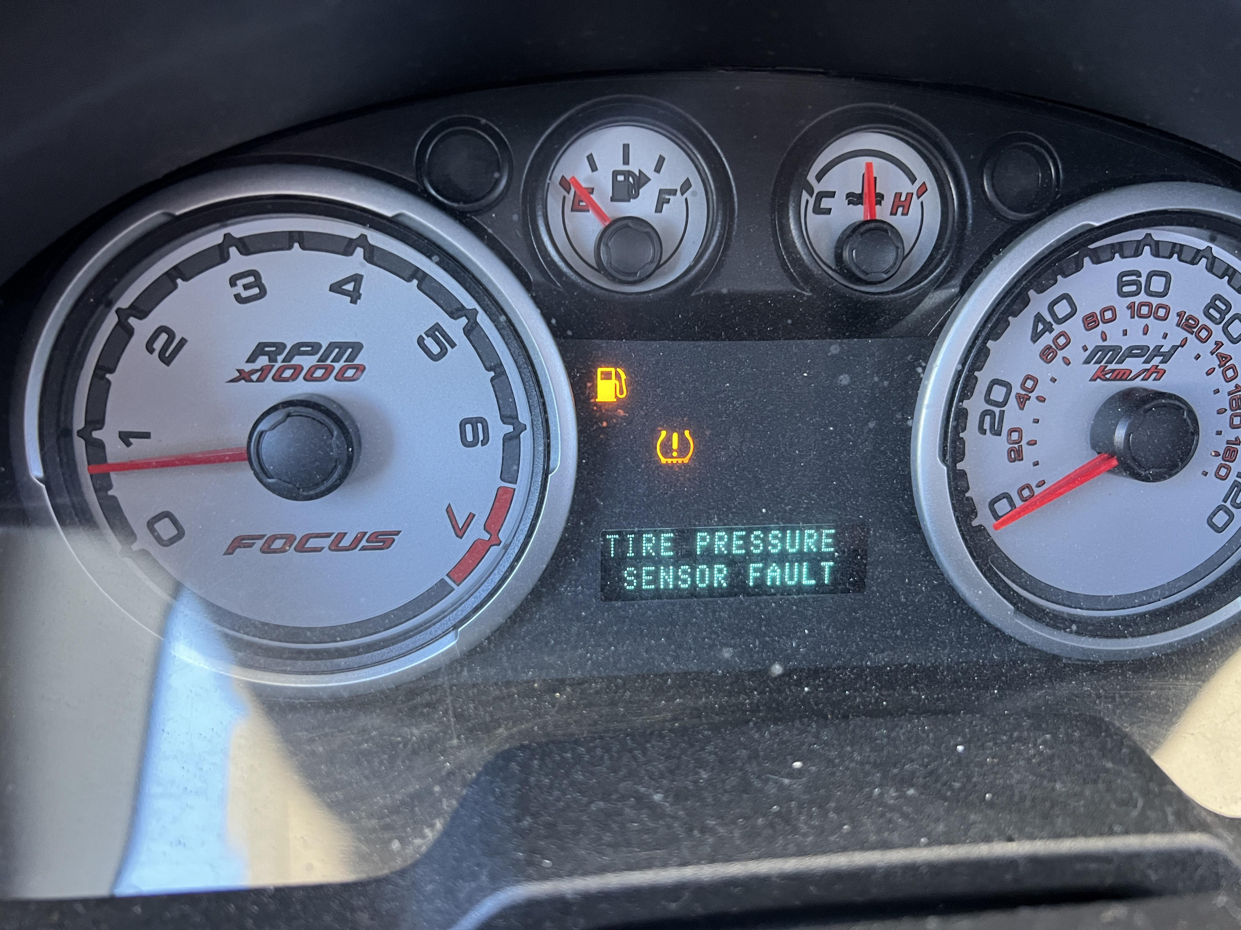 ford tire pressure sensor fault reset