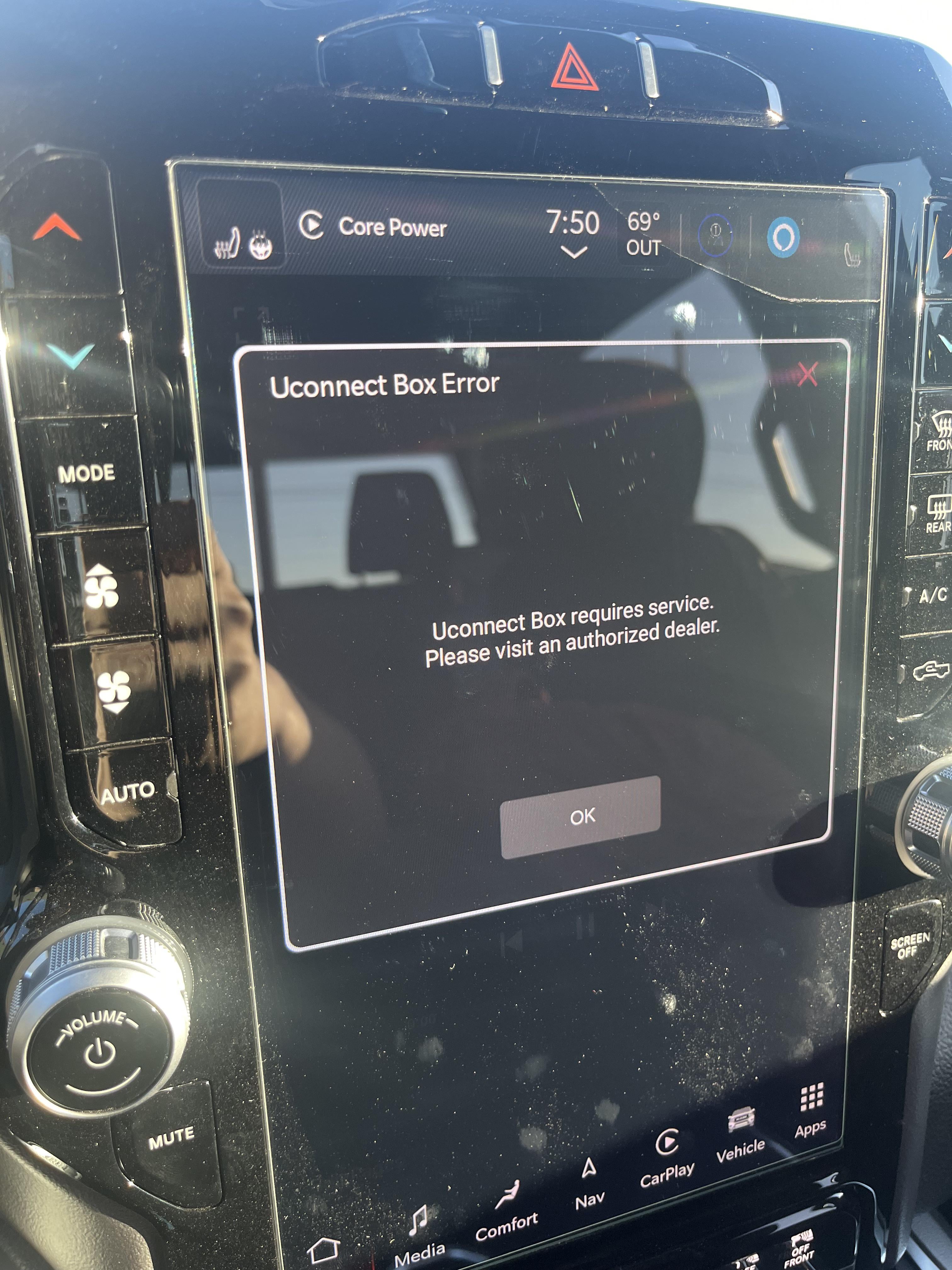 uconnect box requires service