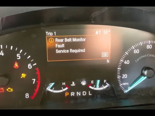 ford escape rear belt monitor fault