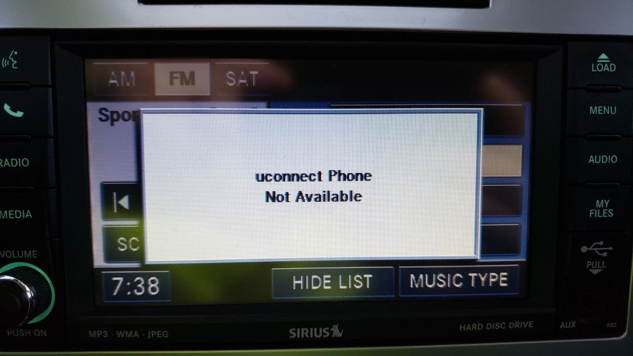 uconnect phone not available