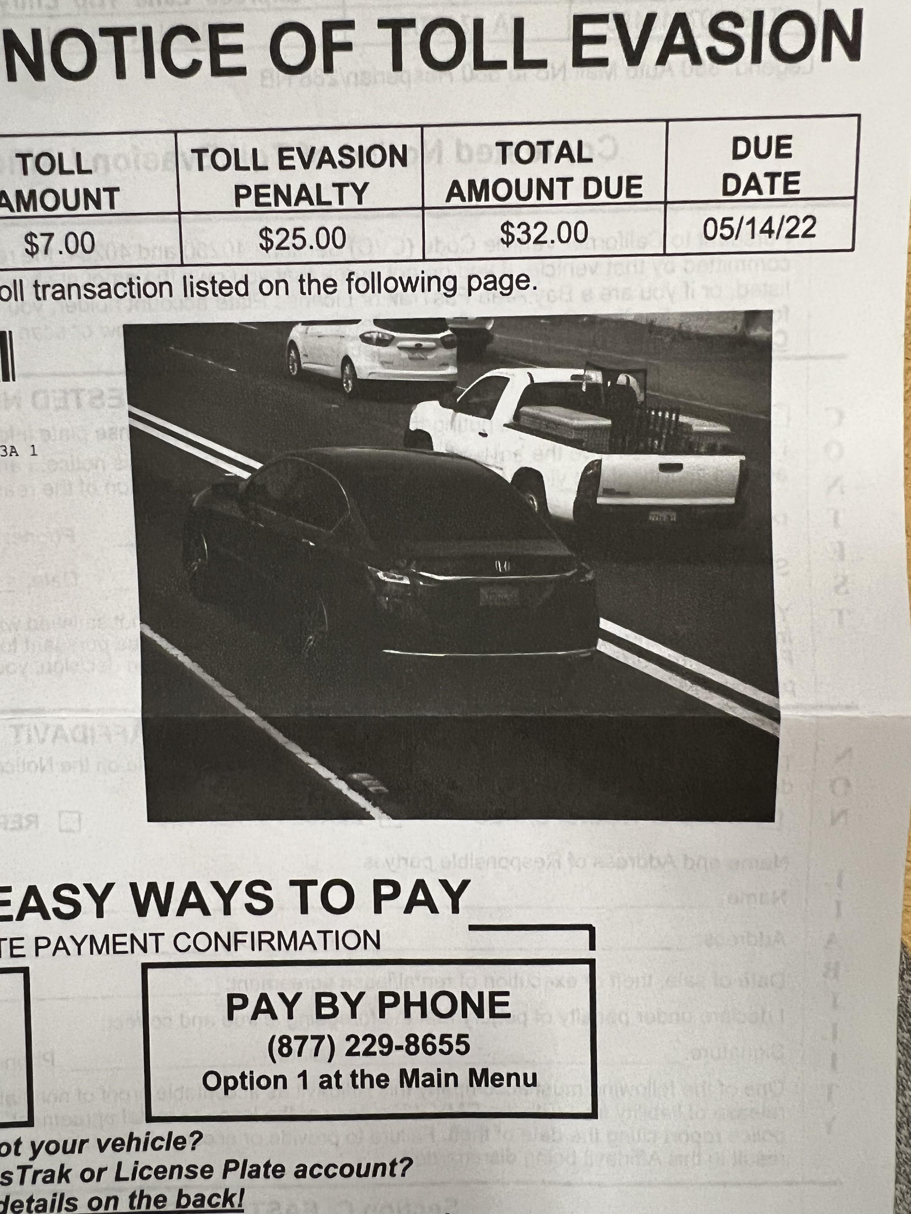 fastrak toll evasion penalty
