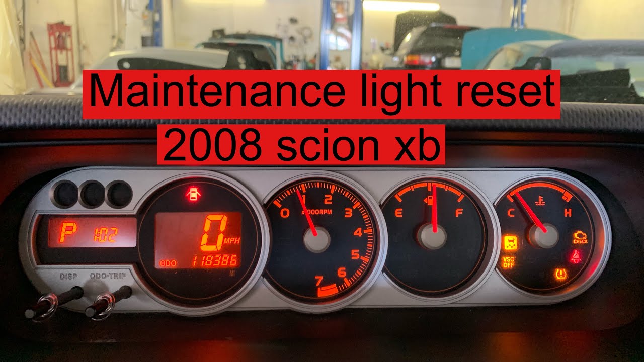 scion xb reset maintenance light