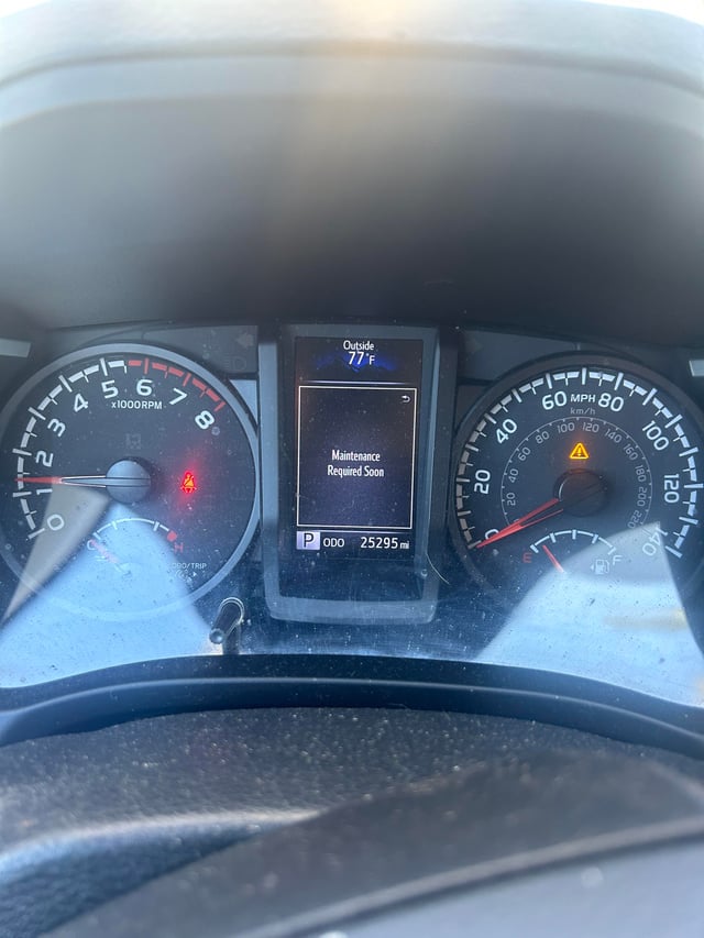 Maintenance required soon Toyota