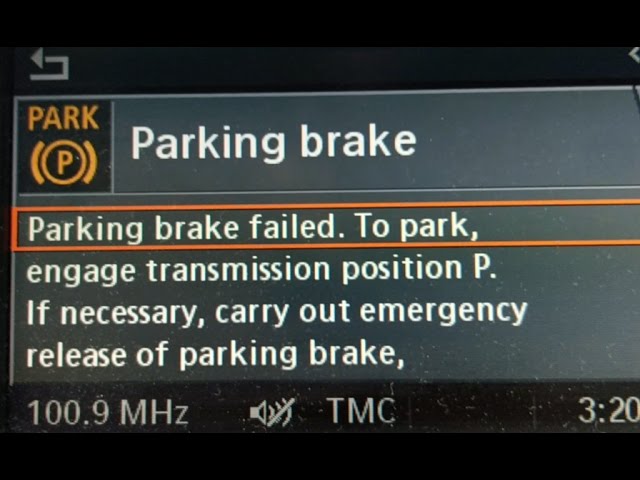 bmw parking brake malfunction reset