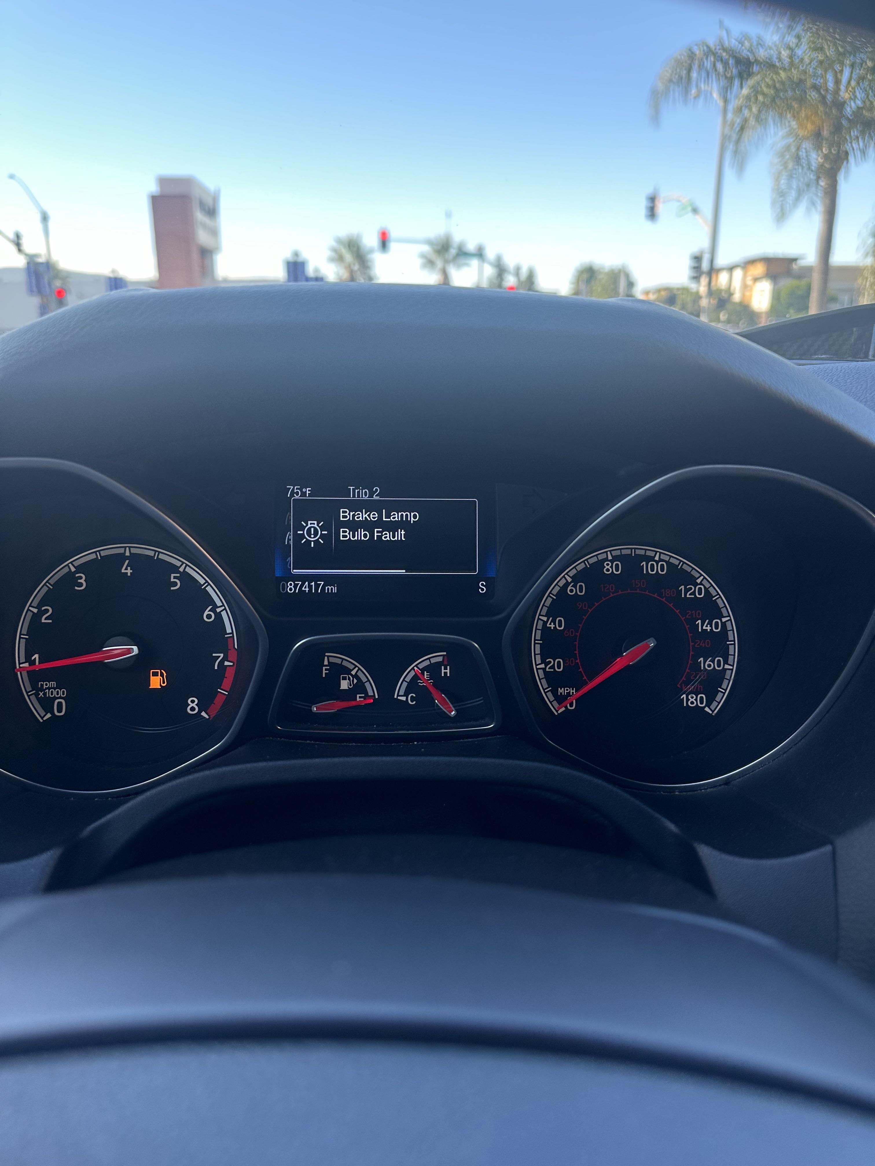 ford focus brake lamp bulb fault