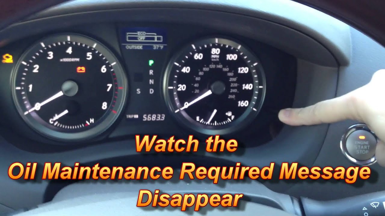 lexus es 350 oil reset