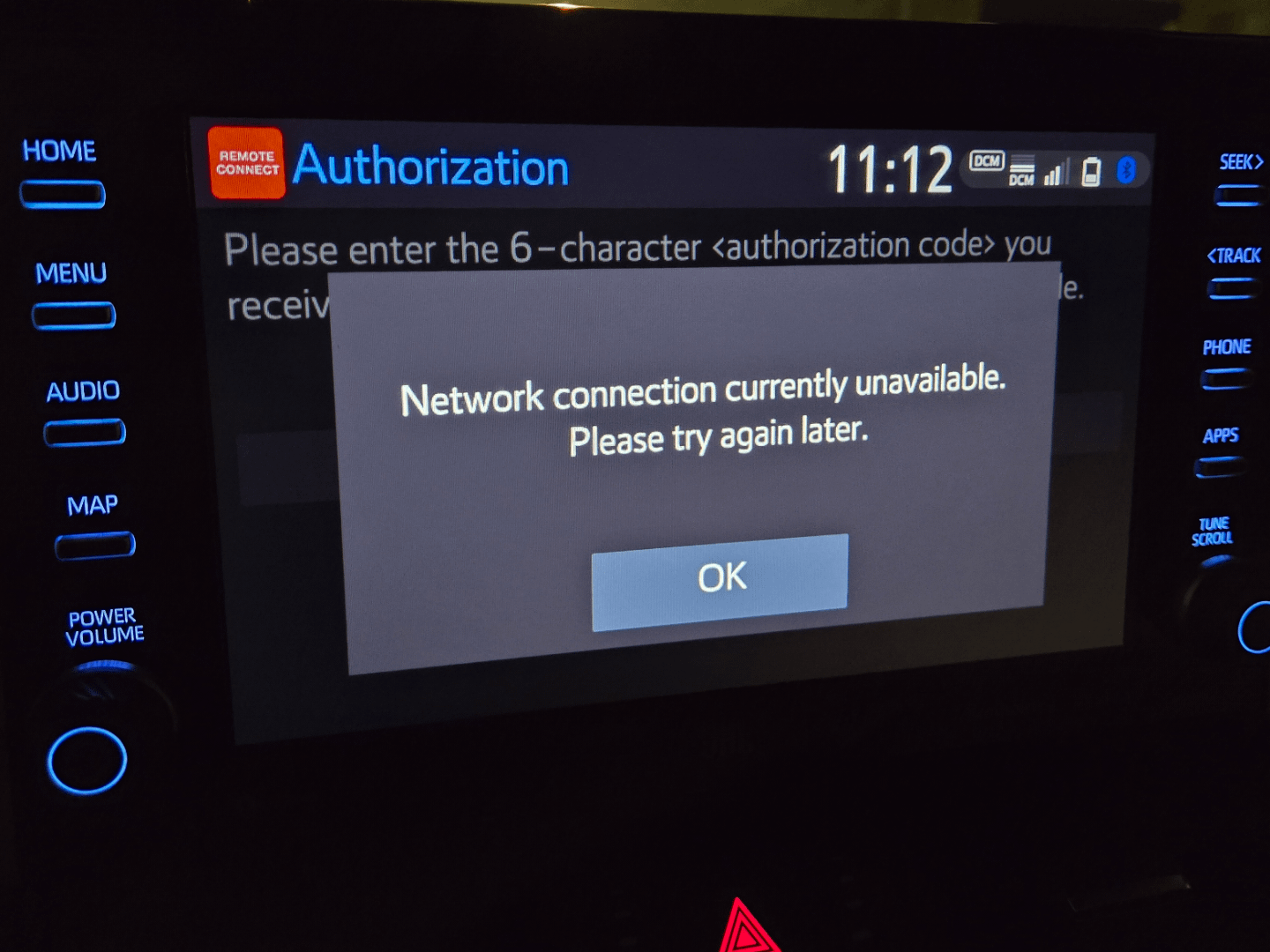 toyota remote connect authorization not working