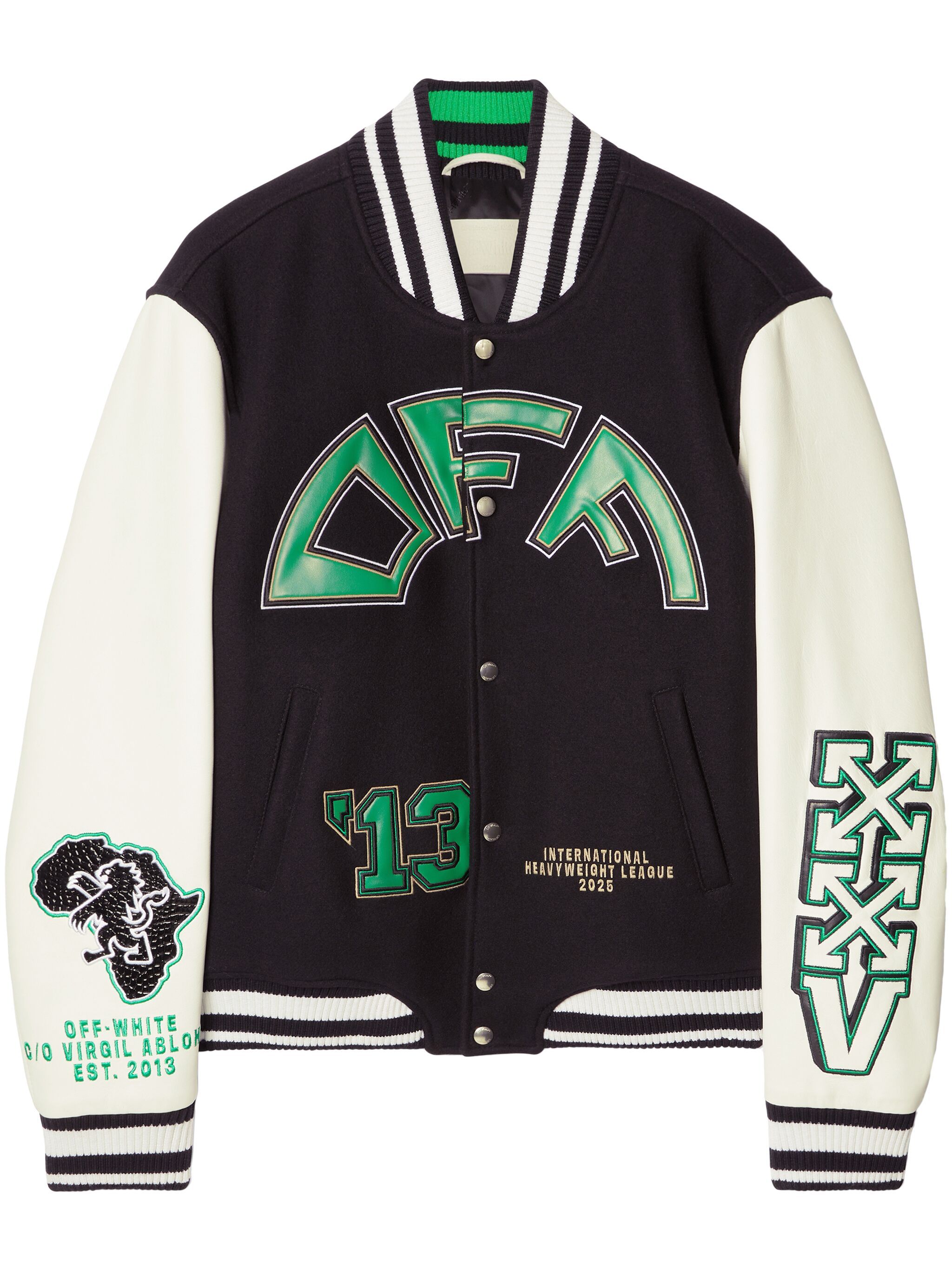 Off-White logo-appliqué bomber jacket