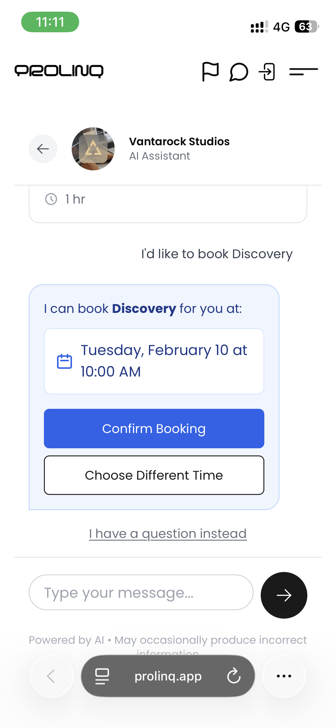 Prolinq mobile interface preview for what Prolinq takes care of