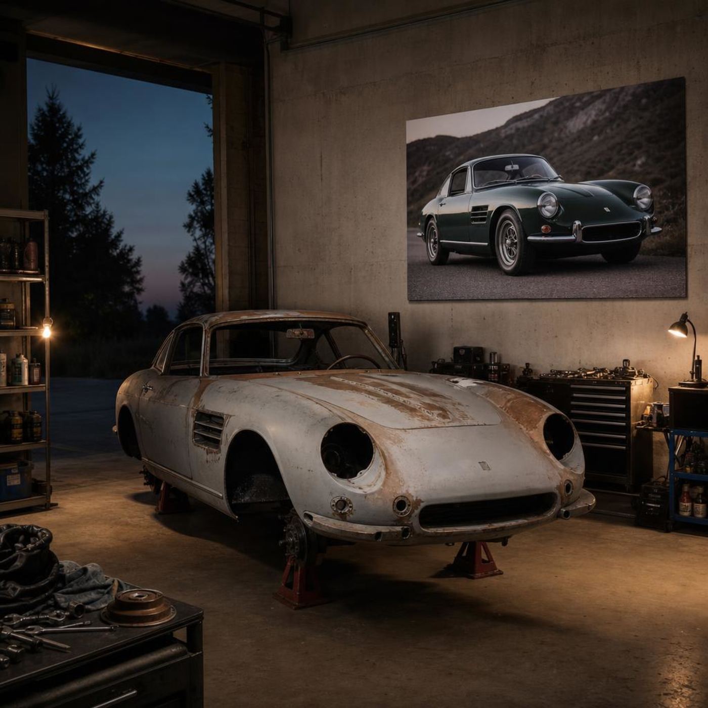 The car on the wall
