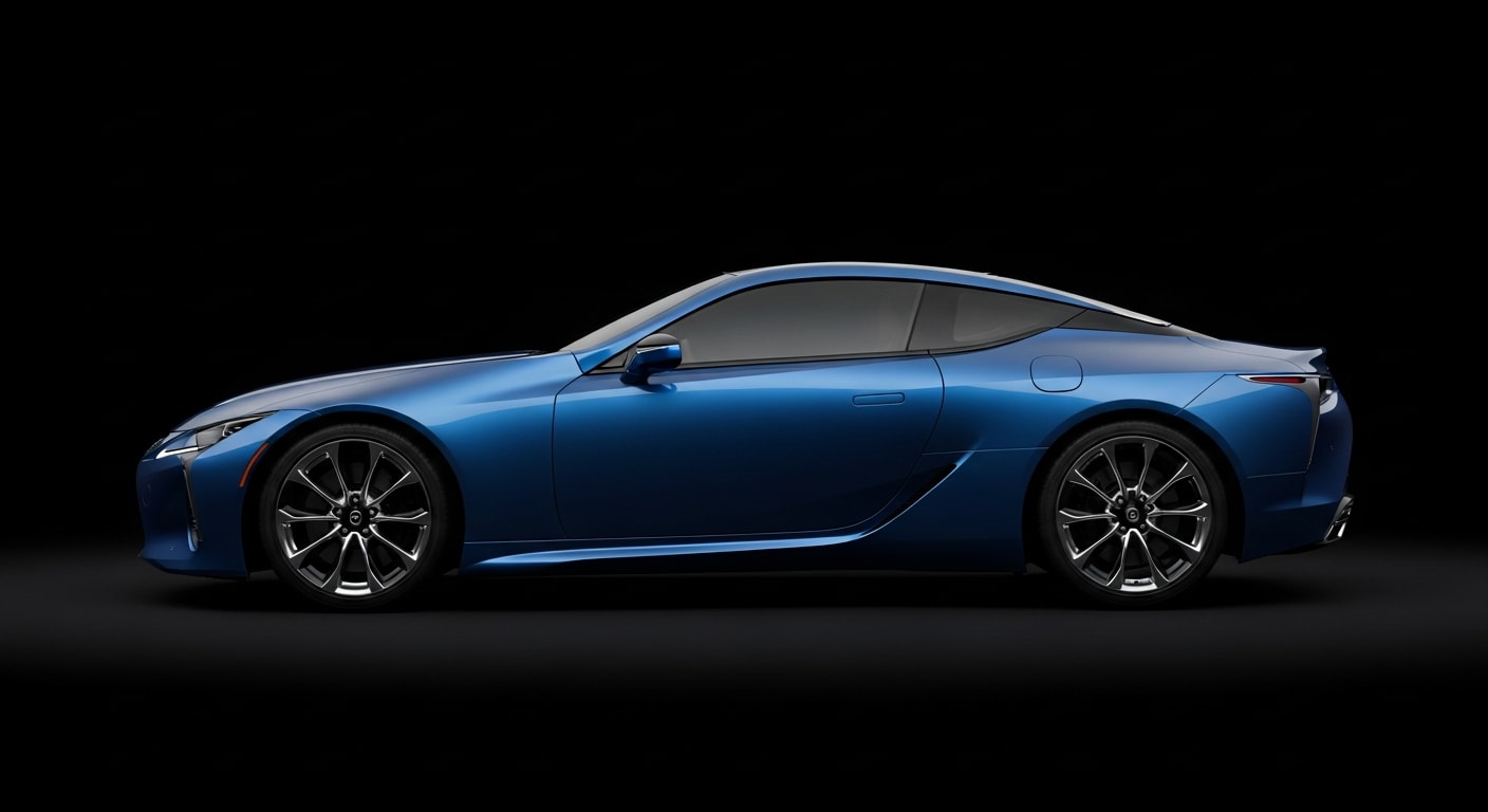2024 Lexus LC500 in Structural Blue, side profile, studio