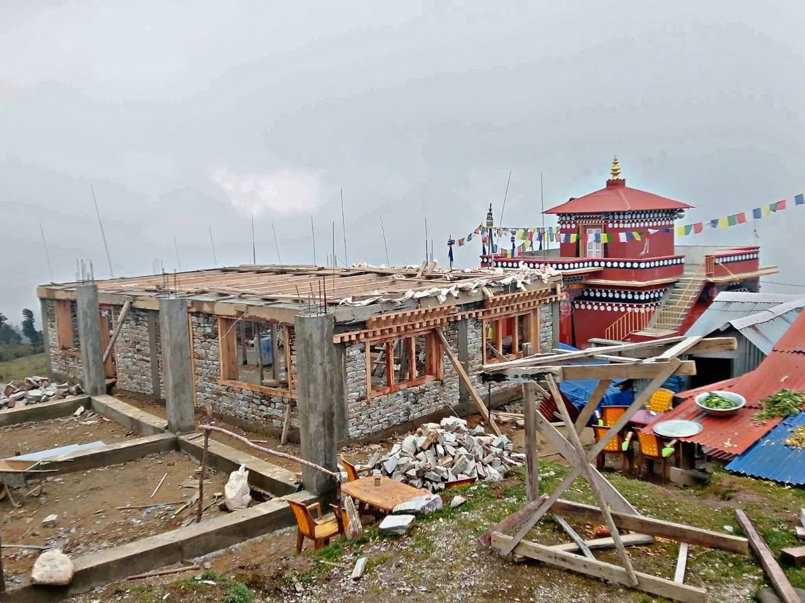 Monastery construction before