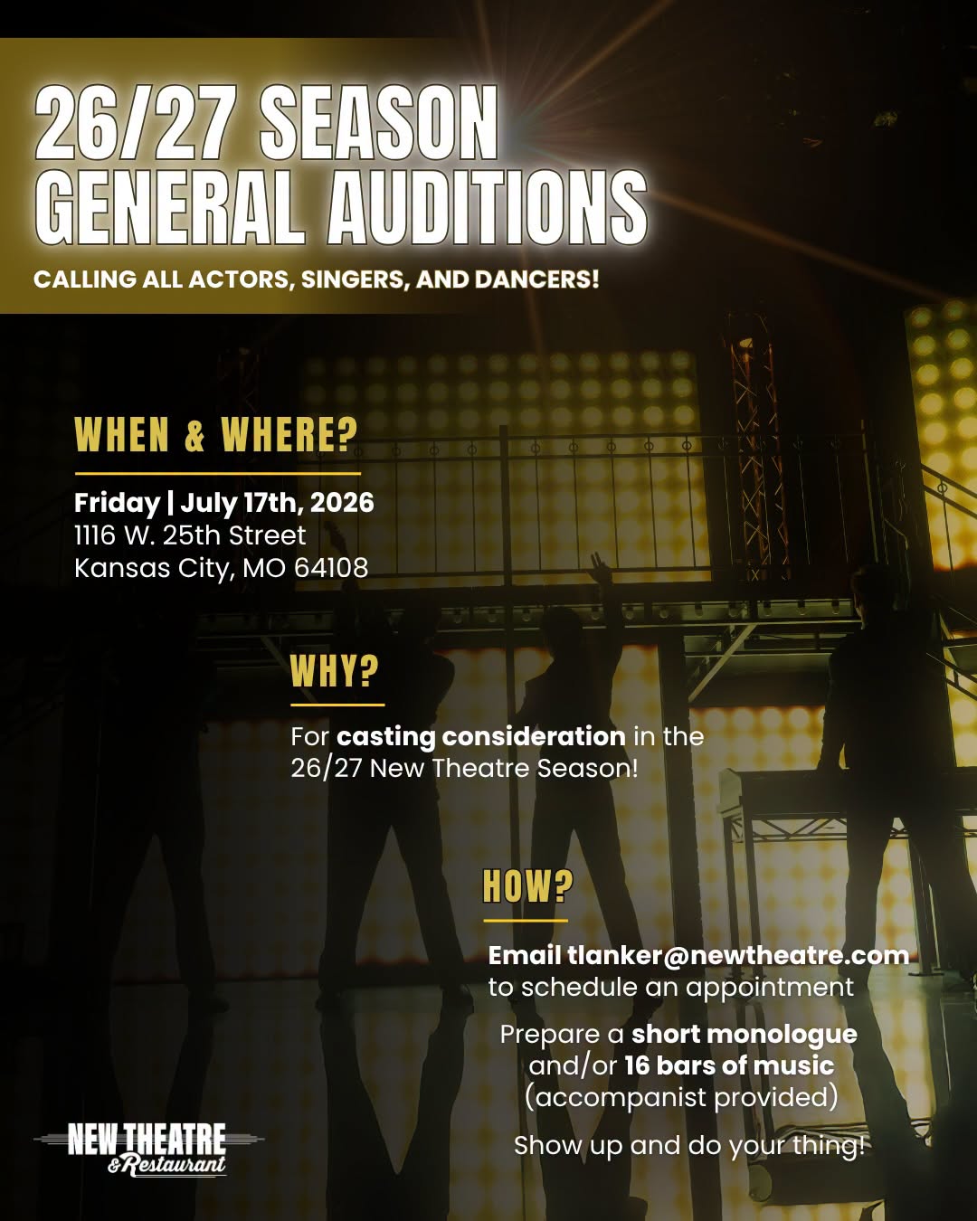 Poster for 26/27 Season General Auditions