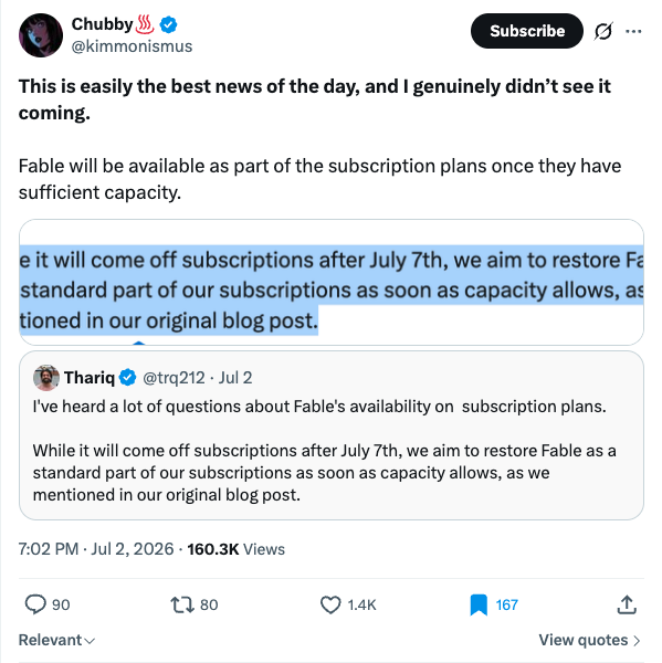 Chubby on Fable leaving and rejoining subscriptions