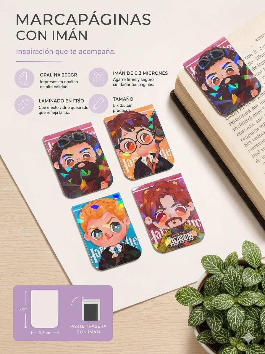 marcapáginas magnético harry potter holográfico | 2x oferta