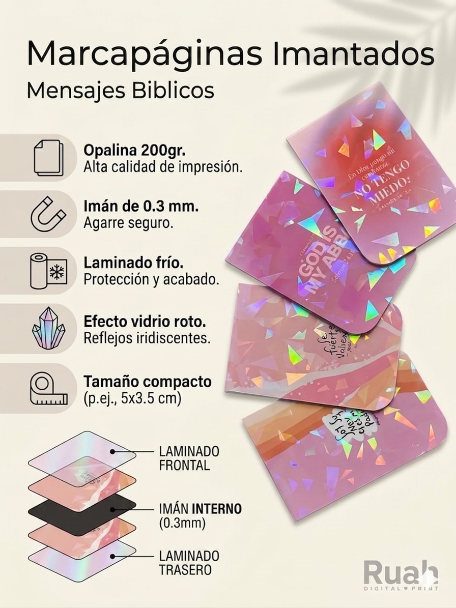 Pack 4 Marcapaginas mensajes cristianos